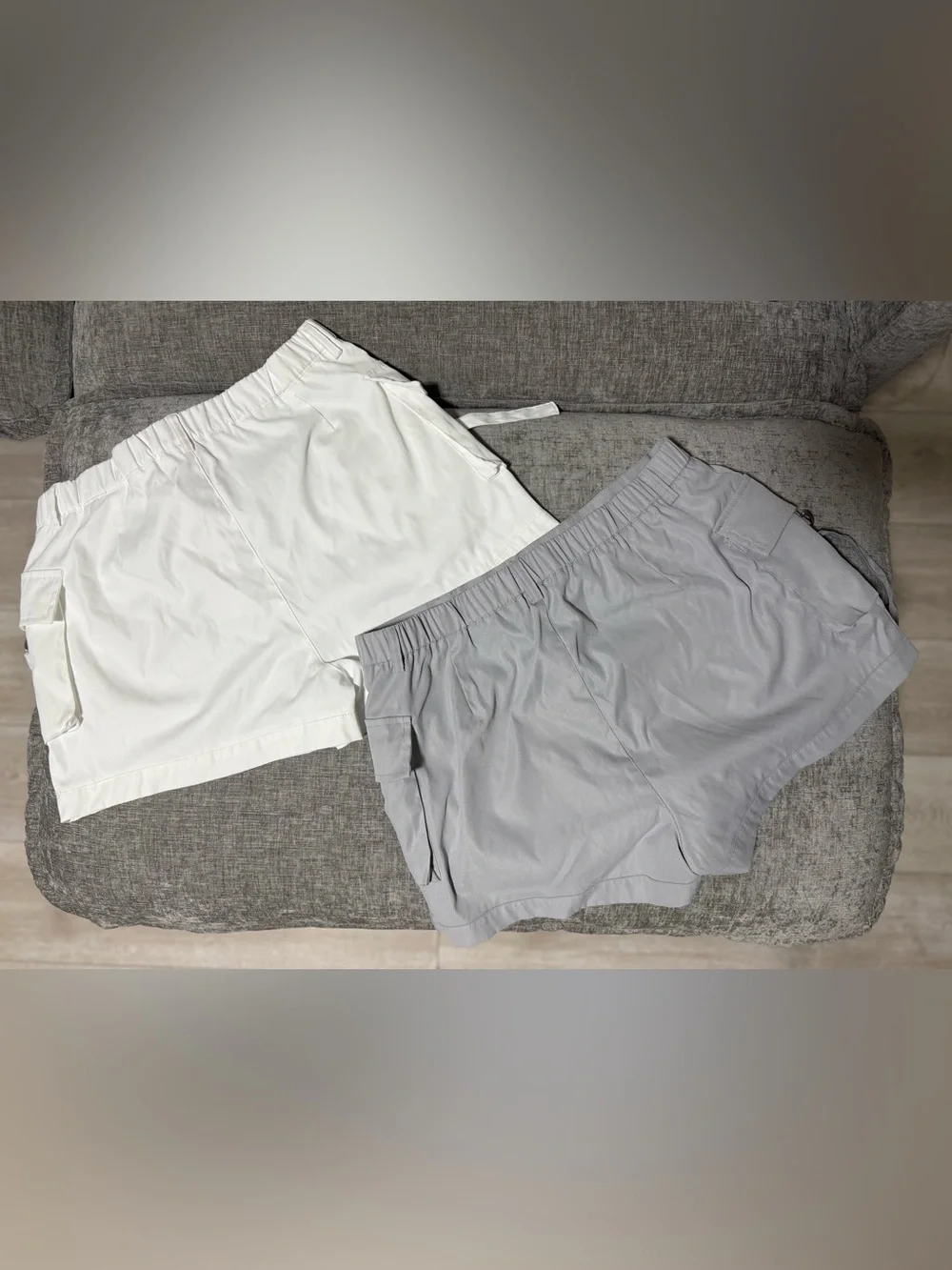Cargo Shorts White & Light Gray Bundle | XL
